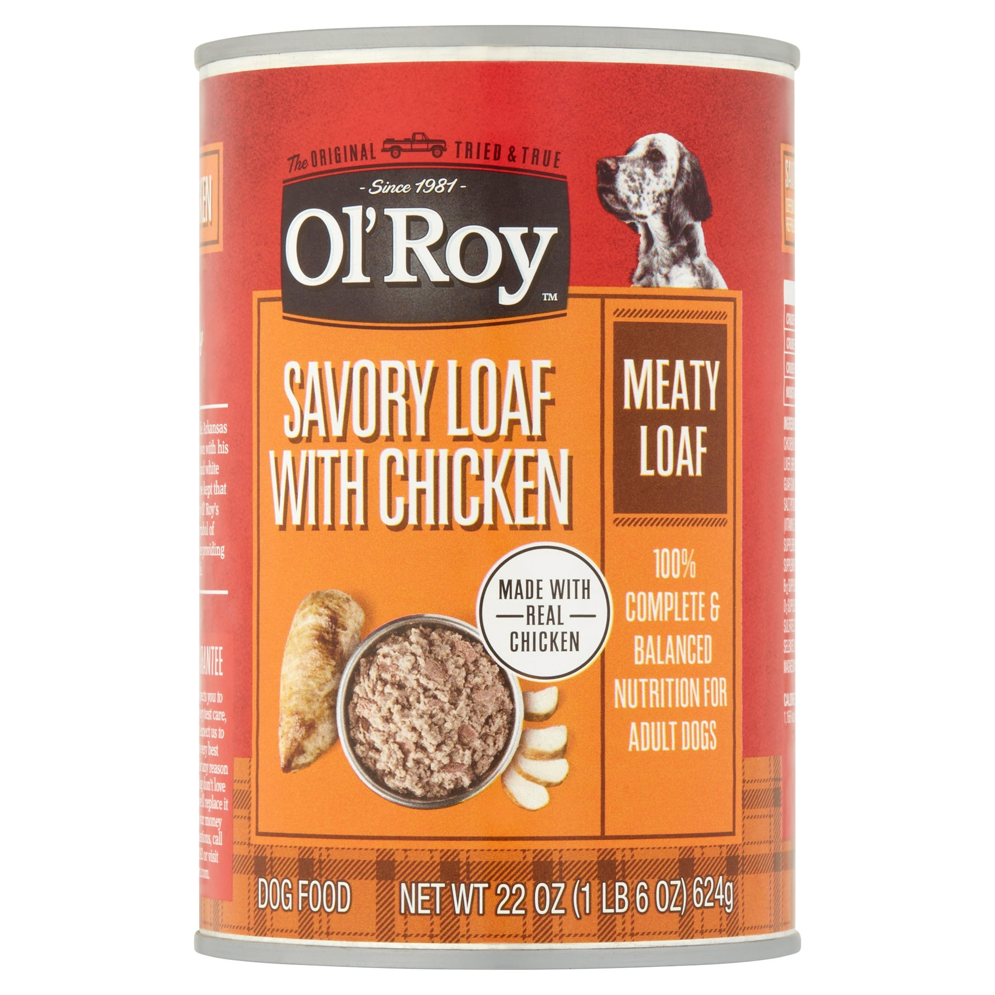 Ol' Roy Savory Loaf with Chicken Meaty Pate Wet Dog Food, 22 oz Can