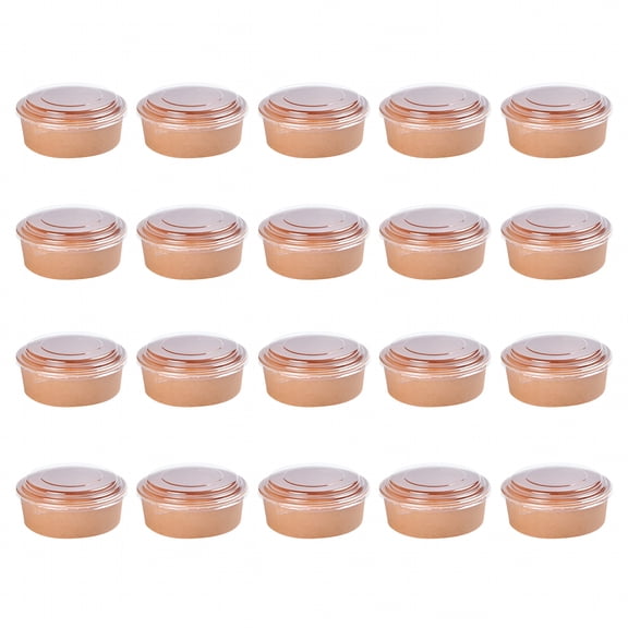 ACDANC 20 Kraft Paper Bowls w/ Lids 16oz Round Containers for Meal Prep & Salad