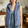 thumbnail image 2 of Puntoco Women's Striped Fleece Hoodie Warm Fleece Jacket Loose and Fleece Blue L, 2 of 8
