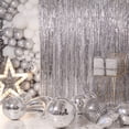 thumbnail image 4 of 2 uds cortina metálica plateada de 1x2,5 m oropel rosa, cortinas con flecos de aluminio, telón de fondo para fotografía de fiesta, decoración de cumpleaños Jonami JM, 4 of 5
