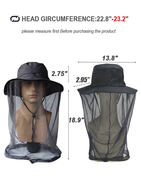 Womens UV Cut Hat with Mesh Net Mosquito Bug Bee Insect Repellent Guard Face #4 