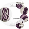 thumbnail image 5 of Extra Long Shower Curtain 72x96 Inch, Geometric Purple Shower Curtain Waterproof Bathroom Decor Vintage White Stripe Coastal Sea Wave Fabric Bath Curtain Set Accessories with Hooks, 5 of 6