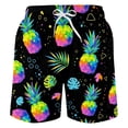 thumbnail image 3 of Gelikeya Teen Boys Swim Trunks Size 14-16 with Compression Liner Graphic Swimming Bottoms Elastic Waist 2 In 1 Swimwear Shorts for Pool Beach, Black, 3 of 5