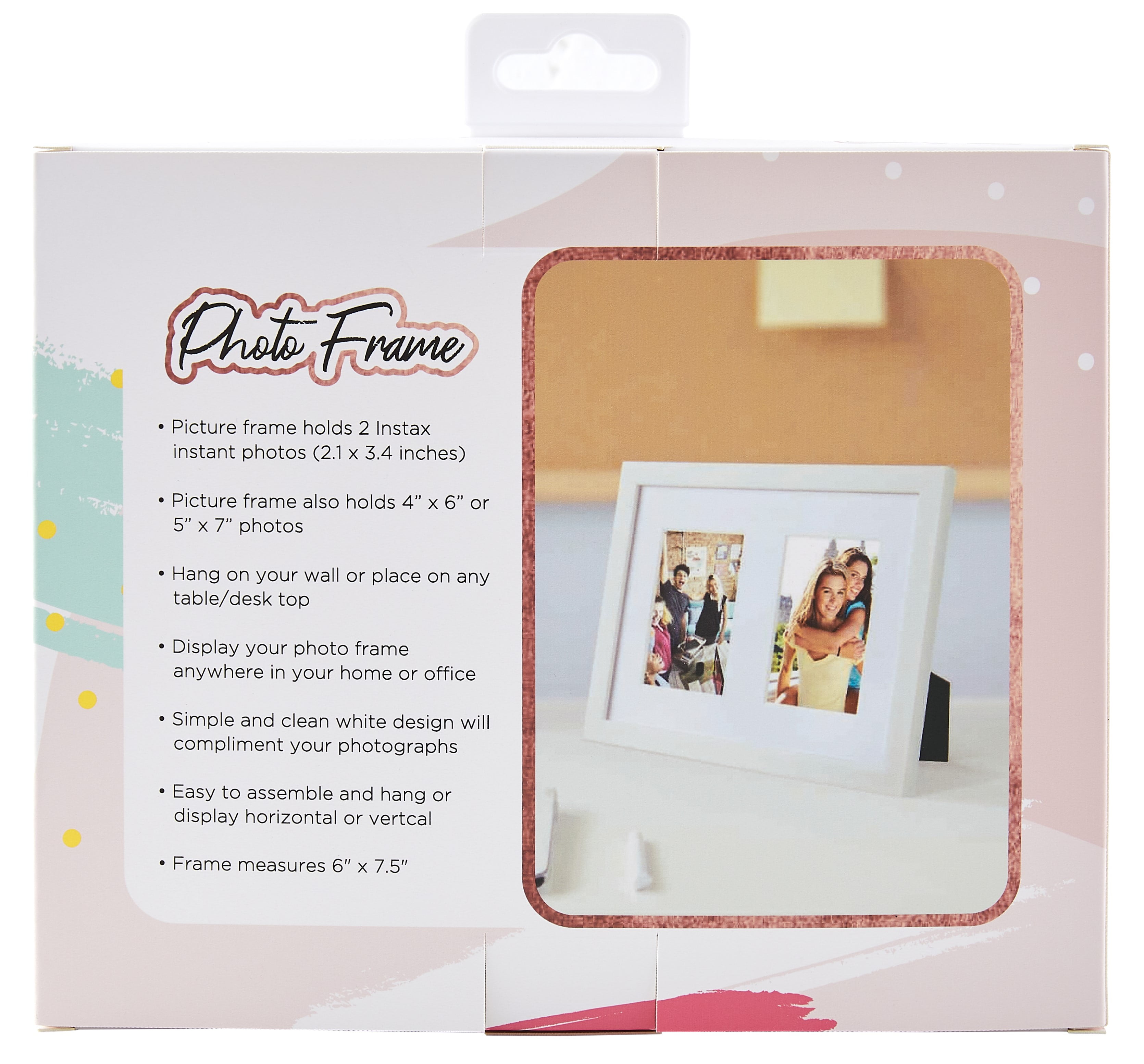 Vivitar Instax Photo Frame, Two Photo Frame for 2.1 x 3.4 or 4 x6; Smooth Finish