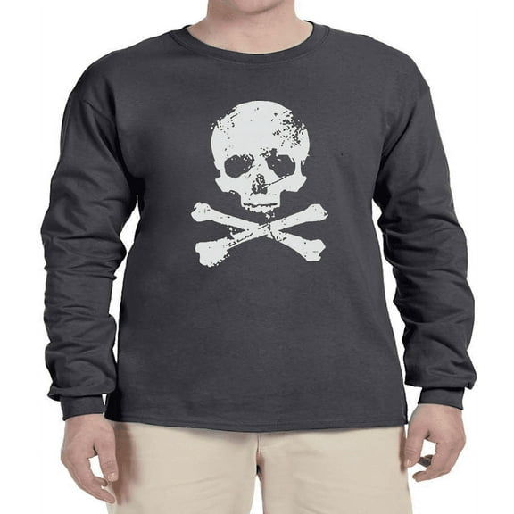 Skull Crossbones Pirate Flag T-shirt Long Sleeve Mens