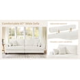 thumbnail image 4 of Dycanpo 3 Seater Corduroy Sectional Sofa with Pillow, 88" Upholstered White Couch, Loveseat Sofa for Living Room, Beige White, 4 of 12