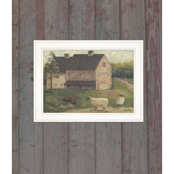 Stone Barn By Pam Britton Printed Framed Wall Art Wood Multi-Color