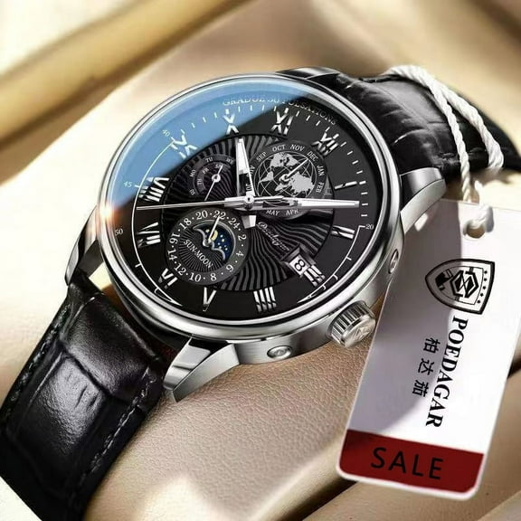 Swiss Brand POEDAGAR Sport Chronograph Men Watch Top Luxury Waterproof Luminous Stainless Steel Quartz Wristwatch Date Watches