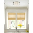 thumbnail image 5 of Kira Home Sienna 13" Lattice Drum Flush Mount, Silver Ceiling Light, White Linen Shade, Glass Diffuser, Brushed Nickel, 5 of 8