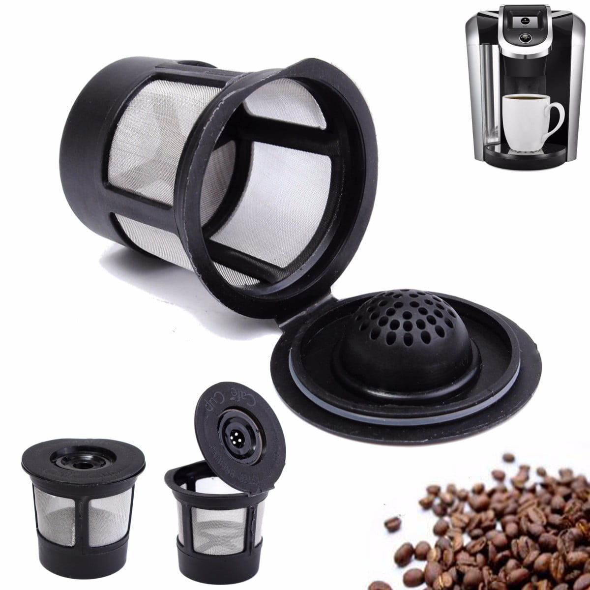 3 Reusable Single Cup Keurig Solo Filter Pod K-Cup Coffee Stainless Mesh Generic 