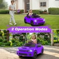 thumbnail image 4 of Dodge Electric Ride on Cars for Kids, 12V Licensed Dodge Charger SRT Hellcat Powered Ride On Toy with Parent Remote Control/Music/Led Lights/Safety Belt for 3-5, Purple(Walmart Exclusive Color), 4 of 9