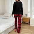 thumbnail image 4 of 2026 Valentines Pajamas for Women Set. Bow Print Crewneck Long Sleeve Shirts & Plaid Pants, Comfy Sleepwear Casual Lightweight Loungewear Wife'sPajamas Matching Sets Lover Gift, 4 of 5