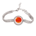thumbnail image 1 of Pulsera de tobillera de cadena de tenis Unbranded rojo amarillo, joyería de diamantes, tamaño ajustable, 1 of 3