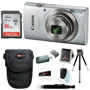 Canon PowerShot ELPH 180 Digital Camera (Silver) with 16GB Accessory Bundle