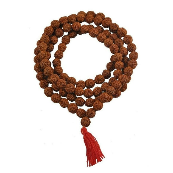 Natural Certified 108 Rudraksha Mala-Prayer beads-108 Beads, japamala-Handmade in Nepal-Blessed by Monk-Mala for pray-Religious mala