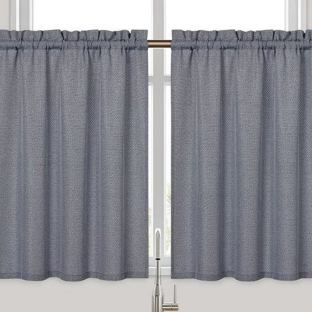 WhizMax Cafe Curtains for Small Windows Waterproof Waffle Weave