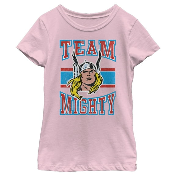 Girl's Marvel Thor Team Mighty Graphic Tee Light Pink Small
