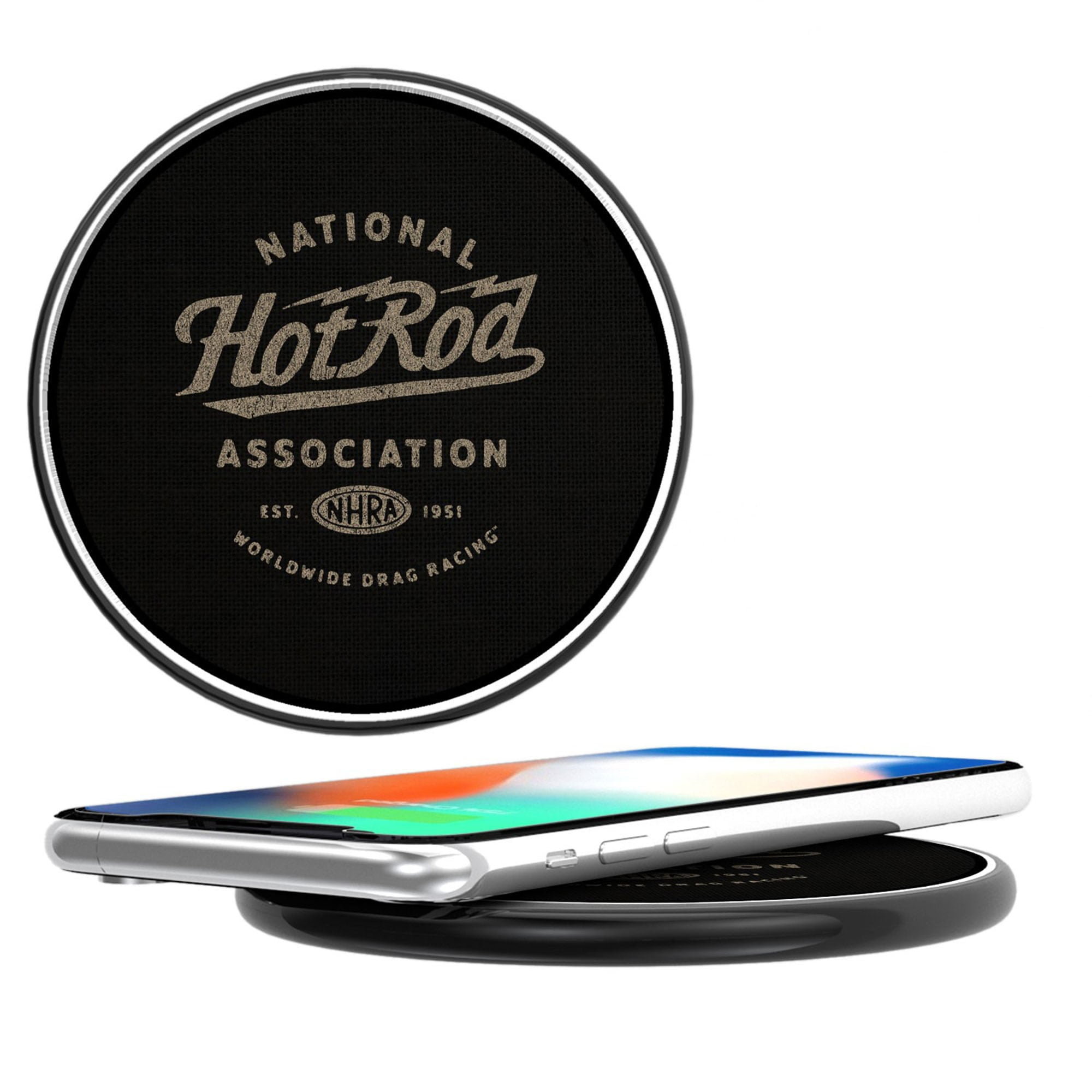 NHRA Hot Rod Script Wireless Cell Phone Charger