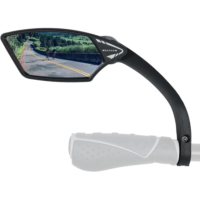 New Handlebar Bike Mirror Scratchand BlastGlass Lens Rotatable Rearview Mirror Bicycle Mirror ME(Silver Right Side)