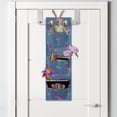thumbnail image 2 of Blue and Pink Hanging Pocket Organizer, Pattern Exotic Flamingo, Printed Polyester Storage Bag with Pockets, 9" x 27", Dark Turquoise Pink, 2 of 2