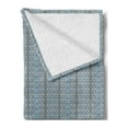 thumbnail image 2 of Urban Soft Flannel Fleece Throw Blanket, Residential Pattern Window Lifestyle Apartment Modern Times People, Cozy Plush for Indoor and Outdoor Use, 60" x 80", Pale Blue and Dark Sepia, by Ambesonne, 2 of 5