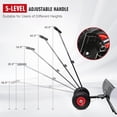 thumbnail image 3 of Snow Shovel for Driveway, Wheeled Metal Snow Pusher Plow with Large 29” x 16.5” Adjustable Angle Blade (Single Rod), 3 of 6