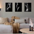 thumbnail image 4 of Black and White Abstract Figure Art - 3-Panel Framed Canvas Set, Artistic Silhouettes Wall Decor for Bathroom, Bedroom, Living Room Unframed, 4 of 6