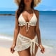 thumbnail image 1 of Tankini para mujer, bikini liso sin espalda, de dos piezas, estilo vendaje, para playa, dos piezas, tankini, 2 piezas, 1 of 8