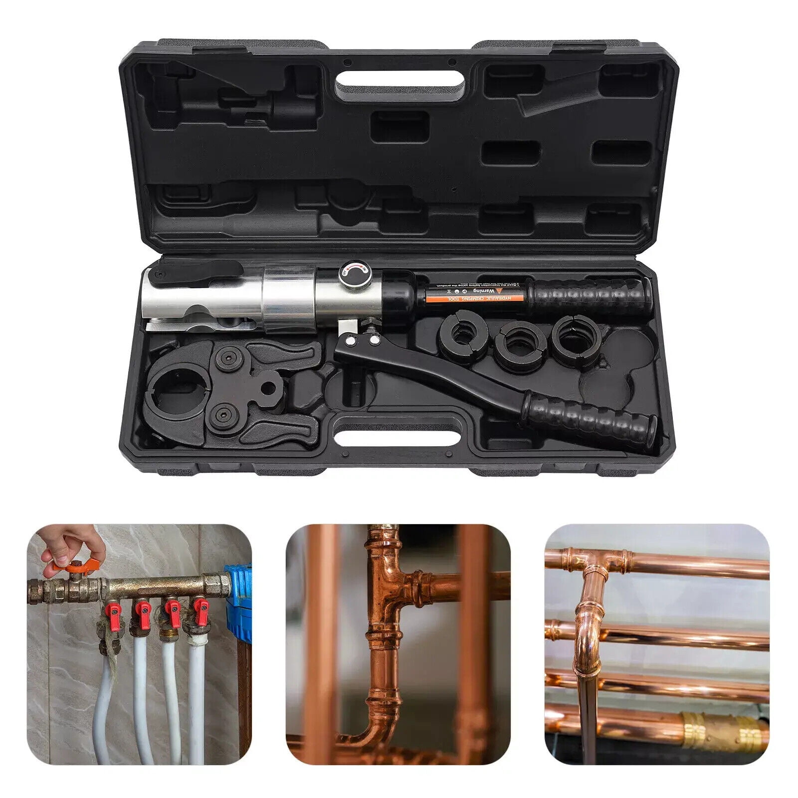 Hydraulic Pipe Crimper Pipe Press Crimping Tool Copper Tube Crimping Tool 1/2-1" Red