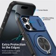 thumbnail image 5 of Case for iPhone 16 Pro Max 6.9-inch, Built In Slide Camera Cover & Rotatable Kickstand 360 ° Sotating Ring Heavy Duty ShockProof Protective Case,Blue,For iPhone 16 Pro Max, 5 of 8