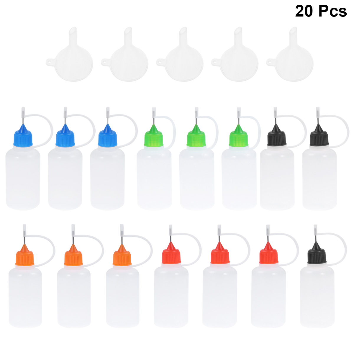 YGDZ 15pcs Precision Tip Applicator Bottles 30ml 5 Colors Needle