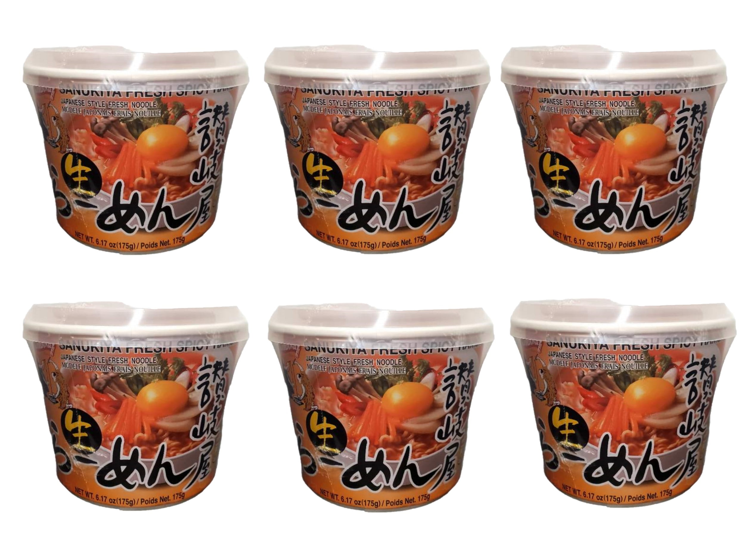 Shirakiku SANUKIYA Instant Noodle cups, 7.16oz Each - Spicy Ramen