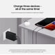 thumbnail image 5 of Samsung Cargador de pared de carga súper rápida de 3 puertos de 65 W, 1 USB-C de 65 W, 1 USB-C de 25 W, 1 USB-A de 25 W, capacidad máxima de 65 W (cable incluido), negro Samsung  EP-TA8OONB, 5 of 7