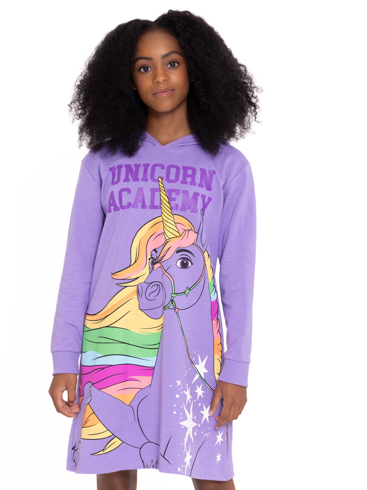Unicorn Academy Girls Hooded Long Sleeve Cosplay Dress, Sizes 4-12