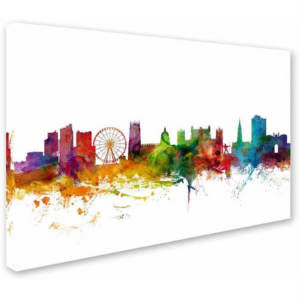 Trademark Fine Art "Nottingham England Skyline II" Canvas Art by Michael Tompsett