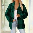 thumbnail image 2 of Yangnuo Womens Trendy Plaid Fleece Warm Jackets 2025 Winter Women's Fall And Winter Straight Cardigan Button Pocket Coat, 2 of 6