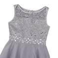 thumbnail image 4 of iEFiEL Girls Sequined Lace Chiffon Flower Girl Dress 2 Layers Wedding Birthday Party Dress Gray 14, 4 of 7