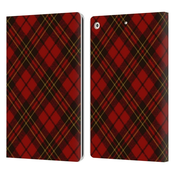 Head Case Designs Officially Licensed PLdesign Christmas Red Tartan Leather Book Wallet Case Cover Compatible with Apple iPad 10.2 2019/2020/2021