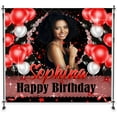 thumbnail image 2 of Large Size Birthday Backdrop for Women with Photo and Text, 5x3ft/7x5 ft / 8x6 ft Birthday Banner Wall Gift for Adult, 2 of 6