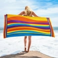 thumbnail image 4 of Fwttom Oversized Striped Beach Towel Super Soft Microfiber Drying And Sand Frees Ldeal For Travel Yoga Camping And Swimming Machine Washable, Camping Essentials and Beach Essentials, 4 of 7