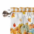 thumbnail image 5 of Valances for Windows Thanksgiving Orange Blue Pumpkin Sunflower Maple Fall Floral Rod Pocket Cafe Window Treatments Valance Curtains for Kitchen Bathroom Laundry Basement Windows 54"x18", 5 of 6