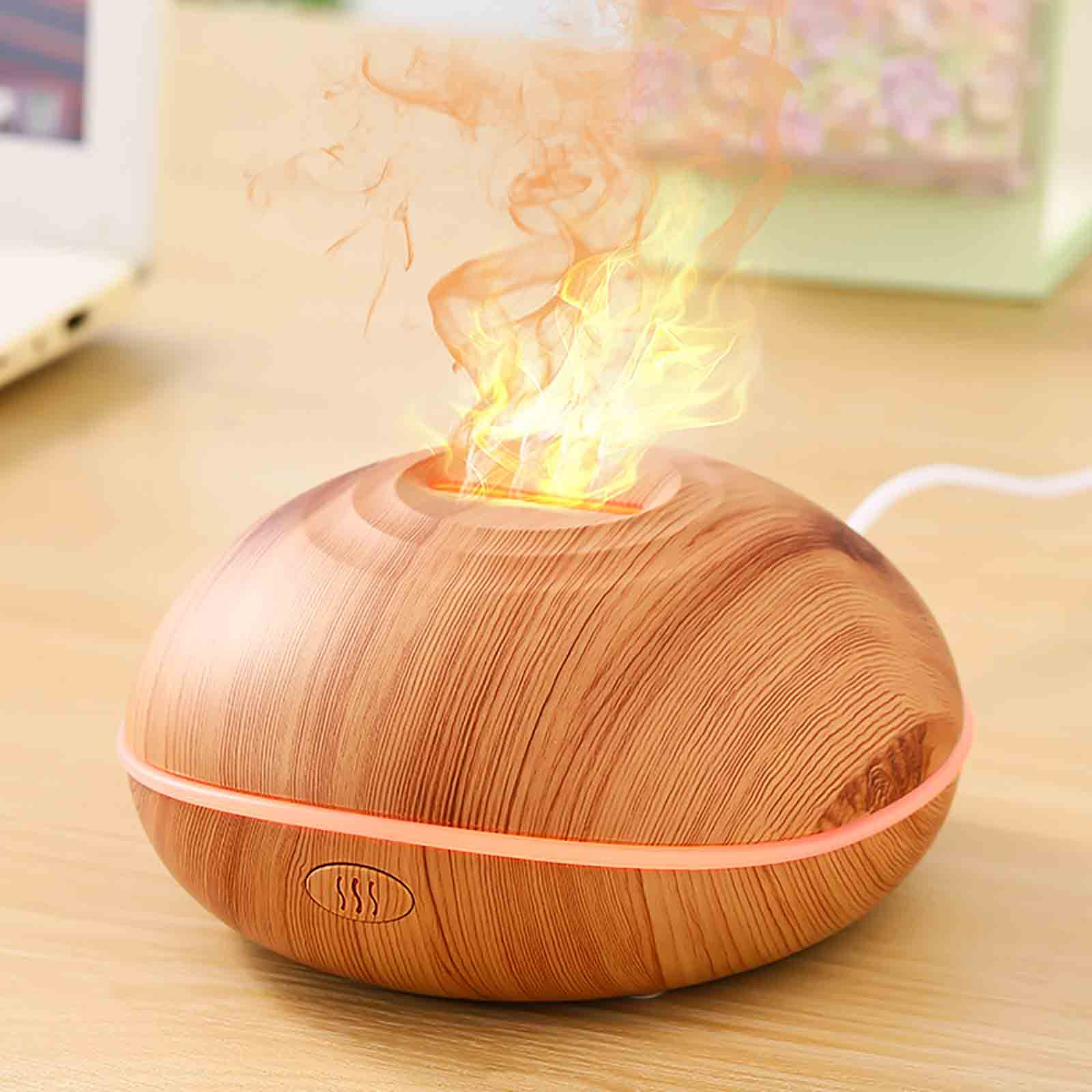 Jubipavy Office Desktop Seven Color Humidification Flame Machine USB Small Home Appliance Humidifier Circular Household Machine