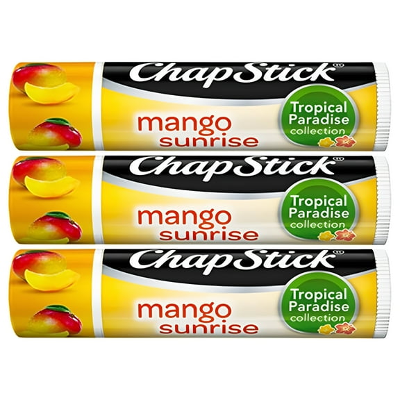 ChapStick Bulk Lip Balm, Mango Sunrise, 3-Pack – Sweet, Fruity & Tropical Moisturizer for Dry Lips, 0.15 Oz