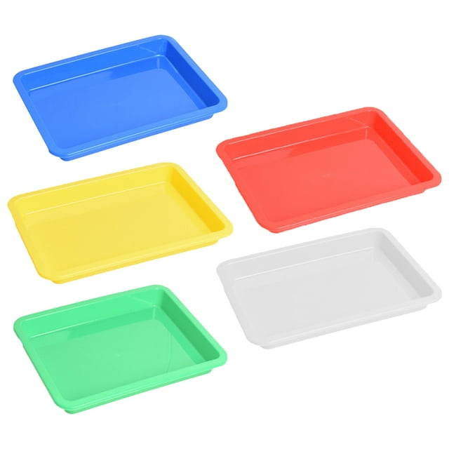 Bandejas de Arte de plástico de 5 uds., bandeja organizadora de herramientas para proyectos de bricolaje multicolor, bandejas de comida