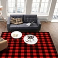 thumbnail image 3 of Area Rugs Indoor Non-Slip Rectangle Rug 2.7x5 Ft Black Red Retro Plaid Pastoral Plaid Vintage Style Rug Rubber Backing Floor Mats Non Shedding Home Decor Carpet for Entryway Living Room, 3 of 8