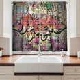 thumbnail image 2 of Ambesonne Urban Graffiti Kitchen Curtains, Surreal Painting, 55"x39", Multicolor, 2 of 3