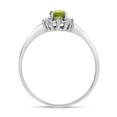 thumbnail image 5 of 14k White Gold Oval Peridot And Diamond Ring, 5 of 6