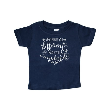 

Inktastic What Makes You Different Makes You Wonderful in White Gift Baby Boy or Baby Girl T-Shirt