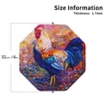 thumbnail image 2 of Yiaed Rooster Oil Painting Print Leather Coasters for Drinks - Cup Coasters Coffee Table Kitchen Table Bar, Home & Office Gifts Handmade Drink Coasters-Octagon, 2 of 6