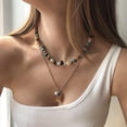 thumbnail image 3 of Collar de cristal de colores mixtos de estilo bohemio, cadena de clavícula femenina, estilo de vacaciones de verano, personalidad retro, collar de grava simple n.° 13,, 3 of 3